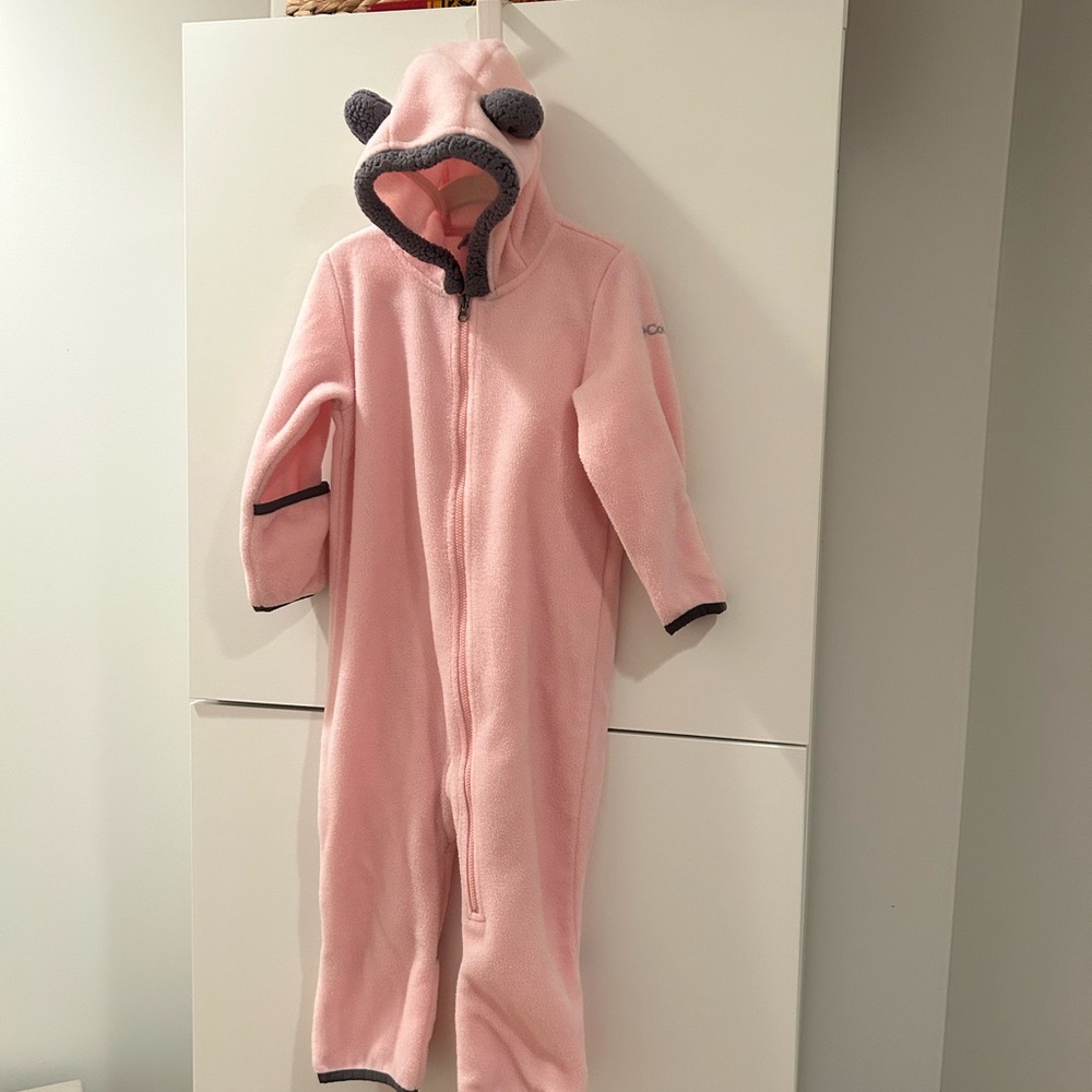 Columbia Pink Fleece Onesie with Bear Ears 24 Months